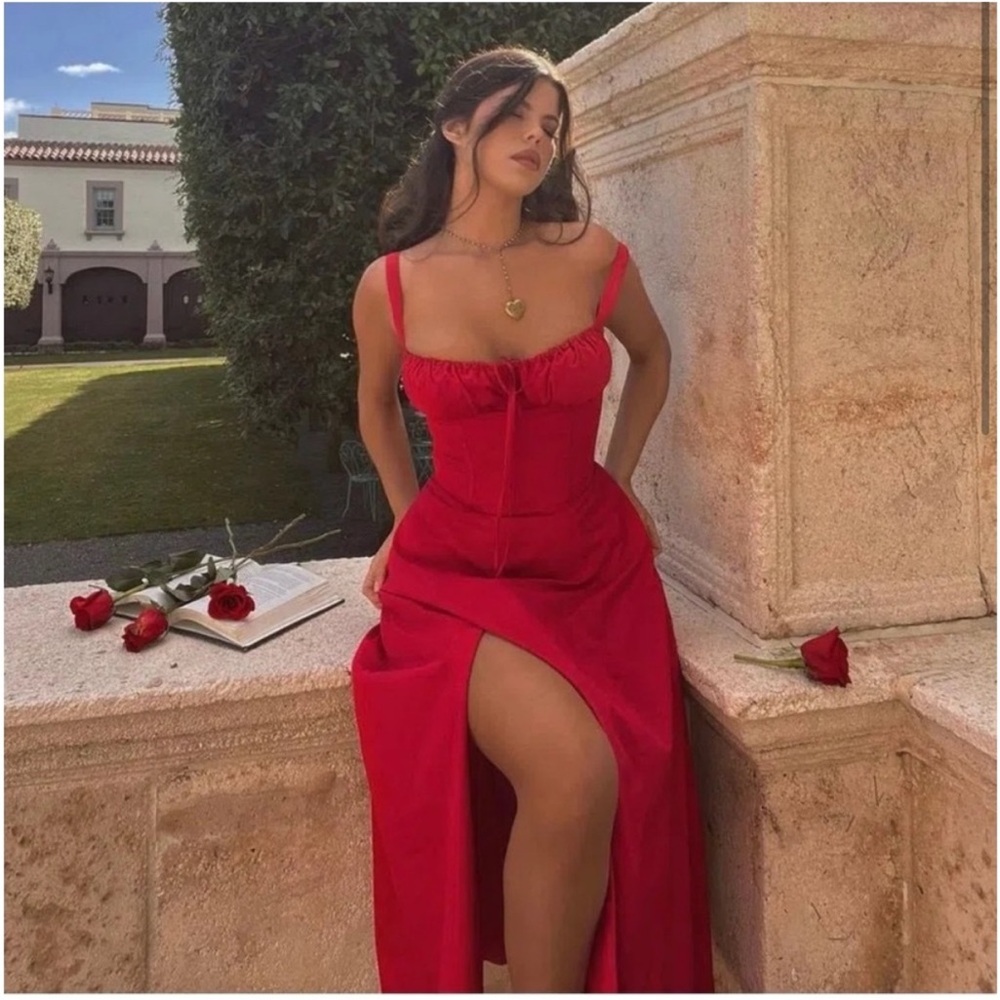 House of CB red carmen dress